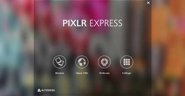 Tela Inicial do App Pixlr