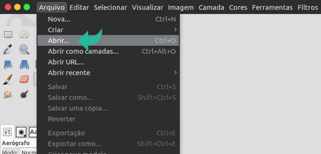 abrir imagem gimp