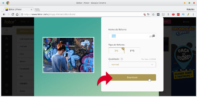 Salvar Foto Fotor Online