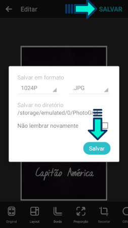 salvar foto app photogrid montagem instagram
